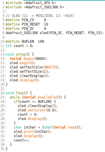 a small oLed Terminal code